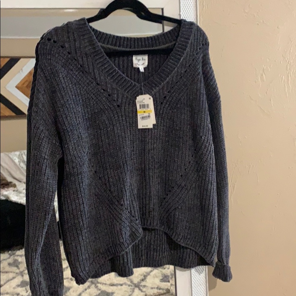 Charcoal grey chenille sweater